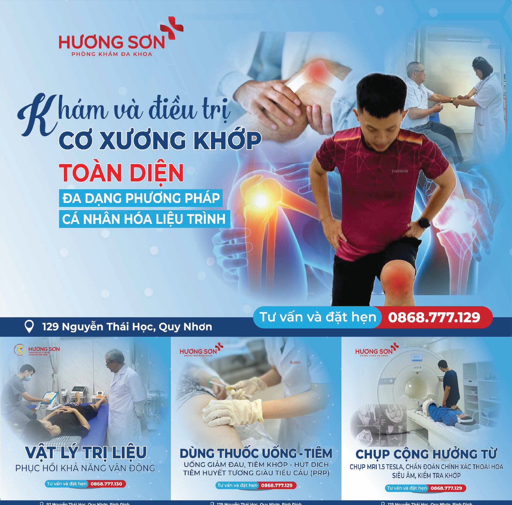 Khám và điều trị cơ xương khớp toàn diện đa dạng phương pháp, cá nhân hoá liệu trình